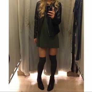 Olive green sweater dress